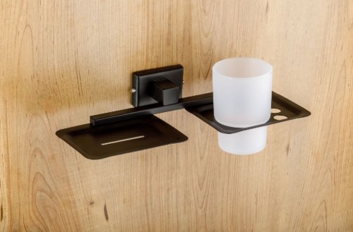 Eagle EB-808 Soap Dish with Tumbler Holder Bathroom Accessory for Home, Hotel and Apartment Washrooms, Elegant Combo Holder for Organized Everyday Use, Decor and Value 
